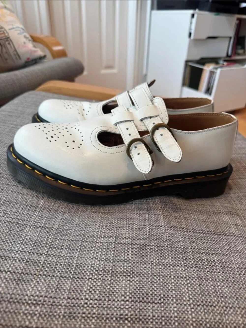 Dr. Martens Adult White Mary Jane Shoes